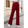 imagePRETTYGARDEN Womens Dressy Casual Dress Pants 2025 Fall Straight Leg High Elastic Waisted Stretch Trouser SlacksWine Red