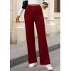 imagePRETTYGARDEN Womens Dressy Casual Dress Pants 2025 Fall Straight Leg High Elastic Waisted Stretch Trouser SlacksWine Red