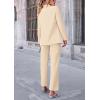 imagePRETTYGARDEN Womens Fall Spring 2 Piece Blazer Outfits Business Casual Oversized Jacket Wide Leg Work Pants Dressy Suit SetBeige