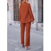 imagePRETTYGARDEN Womens Fall Spring 2 Piece Blazer Outfits Business Casual Oversized Jacket Wide Leg Work Pants Dressy Suit SetBrick Red