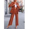 imagePRETTYGARDEN Womens Fall Spring 2 Piece Blazer Outfits Business Casual Oversized Jacket Wide Leg Work Pants Dressy Suit SetBrick Red