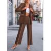 imagePRETTYGARDEN Womens Fall Spring 2 Piece Blazer Outfits Business Casual Oversized Jacket Wide Leg Work Pants Dressy Suit SetCoffee
