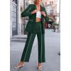 imagePRETTYGARDEN Womens Fall Spring 2 Piece Blazer Outfits Business Casual Oversized Jacket Wide Leg Work Pants Dressy Suit SetDark Green