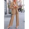 imagePRETTYGARDEN Womens Fall Spring 2 Piece Blazer Outfits Business Casual Oversized Jacket Wide Leg Work Pants Dressy Suit SetKhaki