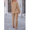 imagePRETTYGARDEN Womens Fall Spring 2 Piece Blazer Outfits Business Casual Oversized Jacket Wide Leg Work Pants Dressy Suit SetKhaki
