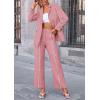 imagePRETTYGARDEN Womens Fall Spring 2 Piece Blazer Outfits Business Casual Oversized Jacket Wide Leg Work Pants Dressy Suit SetPink