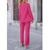 imagePRETTYGARDEN Womens Fall Spring 2 Piece Blazer Outfits Business Casual Oversized Jacket Wide Leg Work Pants Dressy Suit SetRose Red