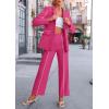 imagePRETTYGARDEN Womens Fall Spring 2 Piece Blazer Outfits Business Casual Oversized Jacket Wide Leg Work Pants Dressy Suit SetRose Red