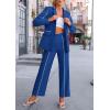 imagePRETTYGARDEN Womens Fall Spring 2 Piece Blazer Outfits Business Casual Oversized Jacket Wide Leg Work Pants Dressy Suit SetRoyal Blue