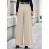 imagePRETTYGARDEN Womens Fall Wide Leg Trousers 2025 High Elastic Waist Loose Pleated Long Flowy Palazzo Work Pants with PocketsApricot