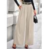 imagePRETTYGARDEN Womens Fall Wide Leg Trousers 2025 High Elastic Waist Loose Pleated Long Flowy Palazzo Work Pants with PocketsApricot
