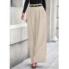 imagePRETTYGARDEN Womens Fall Wide Leg Trousers 2025 High Elastic Waist Loose Pleated Long Flowy Palazzo Work Pants with PocketsApricot