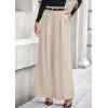 imagePRETTYGARDEN Womens Fall Wide Leg Trousers 2025 High Elastic Waist Loose Pleated Long Flowy Palazzo Work Pants with PocketsApricot