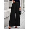 imagePRETTYGARDEN Womens Fall Wide Leg Trousers 2025 High Elastic Waist Loose Pleated Long Flowy Palazzo Work Pants with PocketsBlack