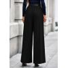 imagePRETTYGARDEN Womens Fall Wide Leg Trousers 2025 High Elastic Waist Loose Pleated Long Flowy Palazzo Work Pants with PocketsBlack