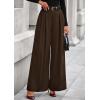 imagePRETTYGARDEN Womens Fall Wide Leg Trousers 2025 High Elastic Waist Loose Pleated Long Flowy Palazzo Work Pants with PocketsBrown