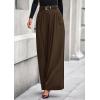 imagePRETTYGARDEN Womens Fall Wide Leg Trousers 2025 High Elastic Waist Loose Pleated Long Flowy Palazzo Work Pants with PocketsBrown