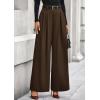 imagePRETTYGARDEN Womens Fall Wide Leg Trousers 2025 High Elastic Waist Loose Pleated Long Flowy Palazzo Work Pants with PocketsBrown