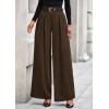 imagePRETTYGARDEN Womens Fall Wide Leg Trousers 2025 High Elastic Waist Loose Pleated Long Flowy Palazzo Work Pants with PocketsBrown