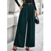 imagePRETTYGARDEN Womens Fall Wide Leg Trousers 2025 High Elastic Waist Loose Pleated Long Flowy Palazzo Work Pants with PocketsDark Green
