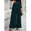imagePRETTYGARDEN Womens Fall Wide Leg Trousers 2025 High Elastic Waist Loose Pleated Long Flowy Palazzo Work Pants with PocketsDark Green