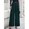 imagePRETTYGARDEN Womens Fall Wide Leg Trousers 2025 High Elastic Waist Loose Pleated Long Flowy Palazzo Work Pants with PocketsDark Green