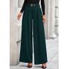 imagePRETTYGARDEN Womens Fall Wide Leg Trousers 2025 High Elastic Waist Loose Pleated Long Flowy Palazzo Work Pants with PocketsDark Green