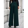 imagePRETTYGARDEN Womens Fall Wide Leg Trousers 2025 High Elastic Waist Loose Pleated Long Flowy Palazzo Work Pants with PocketsDark Green