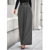 imagePRETTYGARDEN Womens Fall Wide Leg Trousers 2025 High Elastic Waist Loose Pleated Long Flowy Palazzo Work Pants with PocketsGrey
