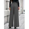 imagePRETTYGARDEN Womens Fall Wide Leg Trousers 2025 High Elastic Waist Loose Pleated Long Flowy Palazzo Work Pants with PocketsGrey