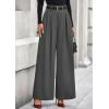 imagePRETTYGARDEN Womens Fall Wide Leg Trousers 2025 High Elastic Waist Loose Pleated Long Flowy Palazzo Work Pants with PocketsGrey