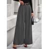 imagePRETTYGARDEN Womens Fall Wide Leg Trousers 2025 High Elastic Waist Loose Pleated Long Flowy Palazzo Work Pants with PocketsGrey