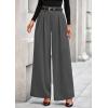 imagePRETTYGARDEN Womens Fall Wide Leg Trousers 2025 High Elastic Waist Loose Pleated Long Flowy Palazzo Work Pants with PocketsGrey