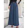imagePRETTYGARDEN Womens Fall Wide Leg Trousers 2025 High Elastic Waist Loose Pleated Long Flowy Palazzo Work Pants with PocketsGrey Blue
