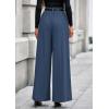 imagePRETTYGARDEN Womens Fall Wide Leg Trousers 2025 High Elastic Waist Loose Pleated Long Flowy Palazzo Work Pants with PocketsGrey Blue