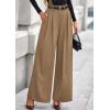 imagePRETTYGARDEN Womens Fall Wide Leg Trousers 2025 High Elastic Waist Loose Pleated Long Flowy Palazzo Work Pants with PocketsKhaki