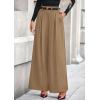 imagePRETTYGARDEN Womens Fall Wide Leg Trousers 2025 High Elastic Waist Loose Pleated Long Flowy Palazzo Work Pants with PocketsKhaki