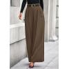 imagePRETTYGARDEN Womens Fall Wide Leg Trousers 2025 High Elastic Waist Loose Pleated Long Flowy Palazzo Work Pants with PocketsLight Brown