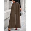 imagePRETTYGARDEN Womens Fall Wide Leg Trousers 2025 High Elastic Waist Loose Pleated Long Flowy Palazzo Work Pants with PocketsLight Brown