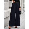 imagePRETTYGARDEN Womens Fall Wide Leg Trousers 2025 High Elastic Waist Loose Pleated Long Flowy Palazzo Work Pants with PocketsNavy