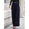 imagePRETTYGARDEN Womens Fall Wide Leg Trousers 2025 High Elastic Waist Loose Pleated Long Flowy Palazzo Work Pants with PocketsNavy