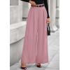 imagePRETTYGARDEN Womens Fall Wide Leg Trousers 2025 High Elastic Waist Loose Pleated Long Flowy Palazzo Work Pants with PocketsPink