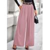 imagePRETTYGARDEN Womens Fall Wide Leg Trousers 2025 High Elastic Waist Loose Pleated Long Flowy Palazzo Work Pants with PocketsPink
