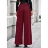 imagePRETTYGARDEN Womens Fall Wide Leg Trousers 2025 High Elastic Waist Loose Pleated Long Flowy Palazzo Work Pants with PocketsWine Red