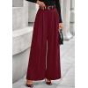 imagePRETTYGARDEN Womens Fall Wide Leg Trousers 2025 High Elastic Waist Loose Pleated Long Flowy Palazzo Work Pants with PocketsWine Red