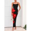 imagePRETTYGARDEN Womens Floral Maxi Dress Summer 2025 Sexy Spaghetti Strap Slip Bodycon Mesh Beach Vacation DressesFloral Black Red