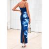 imagePRETTYGARDEN Womens Floral Maxi Dress Summer 2025 Sexy Spaghetti Strap Slip Bodycon Mesh Beach Vacation DressesFloral Navy Blue