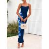imagePRETTYGARDEN Womens Floral Maxi Dress Summer 2025 Sexy Spaghetti Strap Slip Bodycon Mesh Beach Vacation DressesFloral Navy Blue