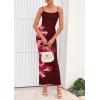 imagePRETTYGARDEN Womens Floral Maxi Dress Summer 2025 Sexy Spaghetti Strap Slip Bodycon Mesh Beach Vacation DressesFloral Wine Red