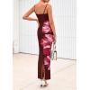 imagePRETTYGARDEN Womens Floral Maxi Dress Summer 2025 Sexy Spaghetti Strap Slip Bodycon Mesh Beach Vacation DressesFloral Wine Red